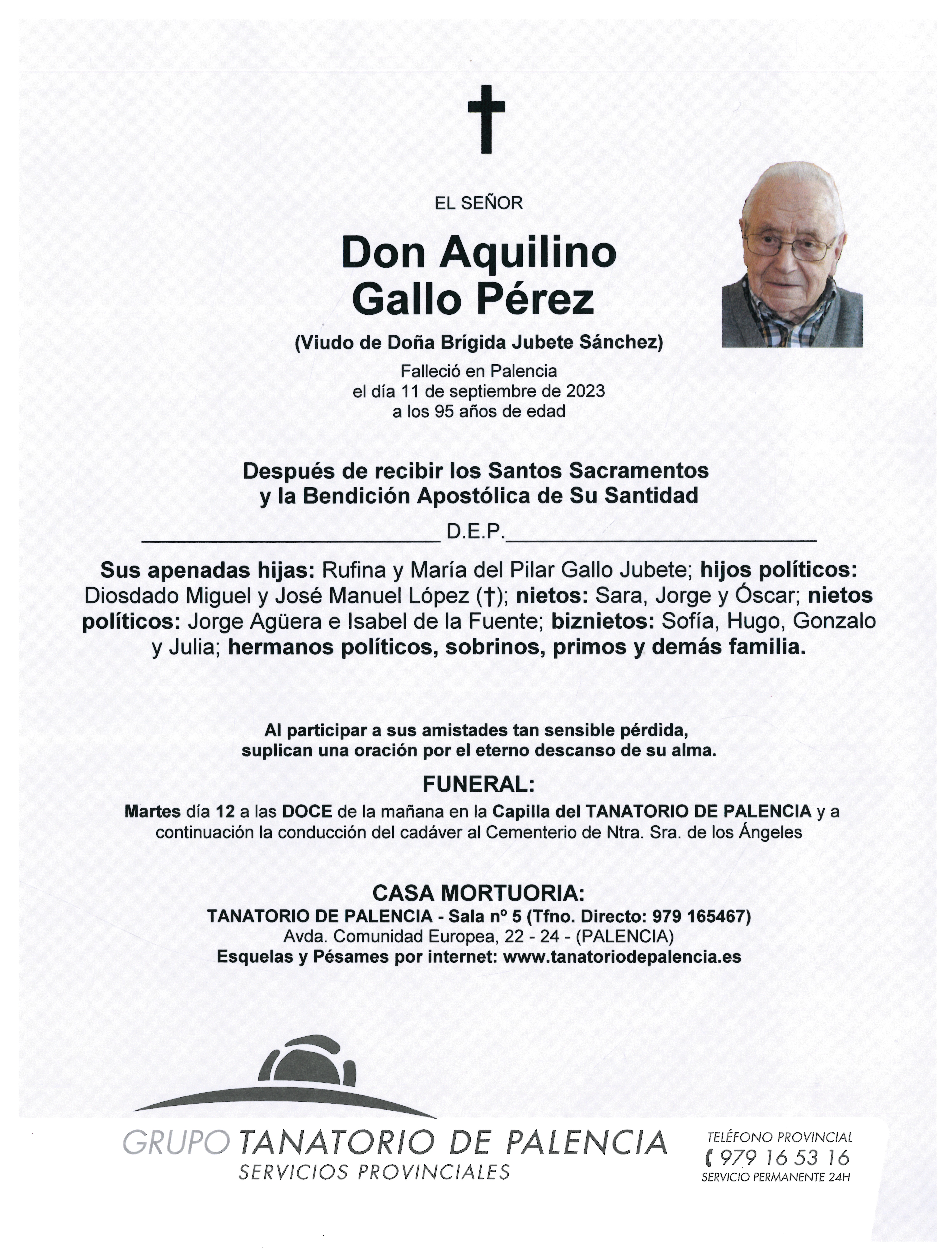 EL SEÑOR DON AQUILINO GALLO PÉREZ